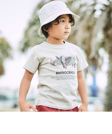 Origamiアニマルスラブ天竺半袖Tシャツ(80~140cm)