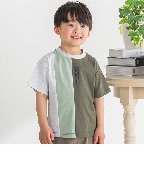 【店舗限定】配色切り替え天竺Tシャツ(95~160cm)
