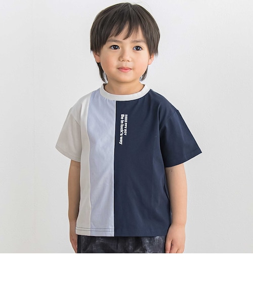 プライマフレックス天竺裏起毛切り替えシャツ 店舗限定】配色切り替え天竺Tシャツ(95~160cm)｜ベベ オンライン