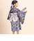 【お揃い】イチゴx花x花火総柄ショート丈プルオーバー浴衣+帯セット(80~130cm)