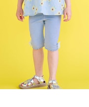 【接触冷感】裾リボン星付きモチーフ5分丈レギンス(80~130cm)