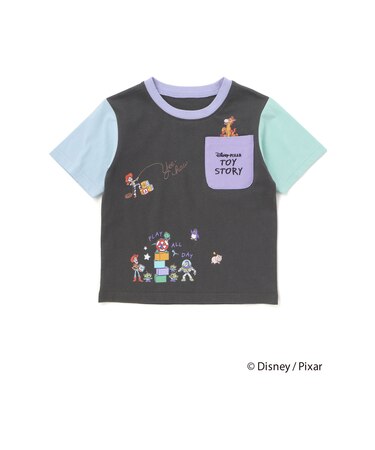 【トイ・ストーリー(Toy Story)コレクション】キャラクタープリントバイカラー半袖Tシャツ(80~130cm)