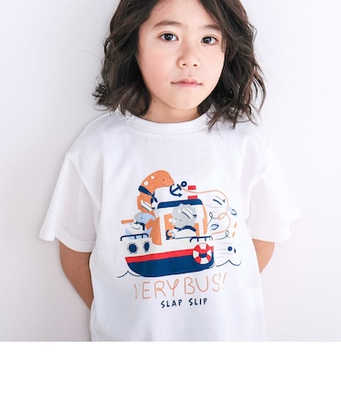 【スララク/吸汗速乾/接触冷感/オーガニックコットン】わくわく男の子半袖Tシャツ(80~130cm)