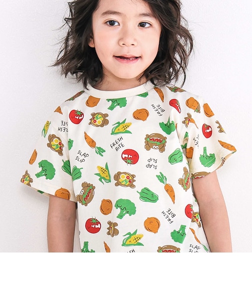 【スララク/吸汗速乾/接触冷感/オーガニックコットン】わくわく男の子半袖Tシャツ(80~130cm)