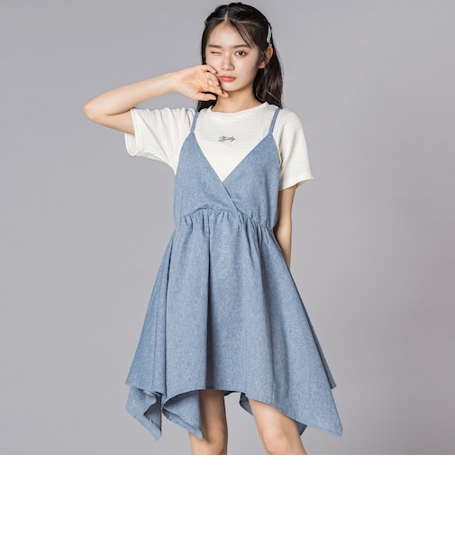 半袖Tシャツドッキングワンピース(130~160cm)