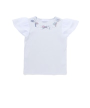 【お揃い】リバティ(MARINA'S WALK)プリントリボンモチーフ 袖シフォンTシャツ(100~140cm)