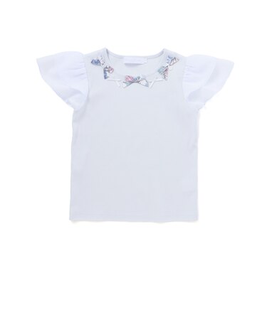 【お揃い】リバティ(MARINA'S WALK)プリントリボンモチーフ 袖シフォンTシャツ(100~140cm)