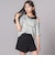 オフショルダー半袖Tシャツ＆パンツセット(130~160cm)