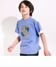 【接触冷感】プリント切替天竺Tシャツ(110~150cm)