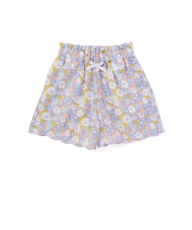 裾スカラップシャンブレー&花柄ショートパンツ(90~130cm)