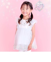 【スラプリ】ラメチュールドッキングフリル袖Tシャツ(80~130cm)