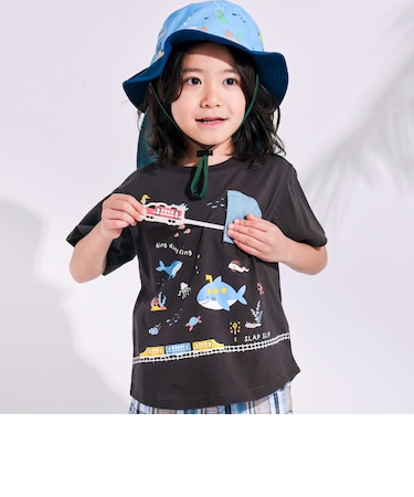 【接触冷感】海の仲間電車モチーフ半袖Tシャツ(80~130cm)