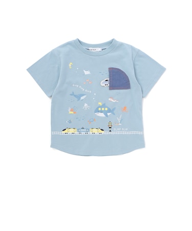 【接触冷感】海の仲間電車モチーフ半袖Tシャツ(80~130cm)