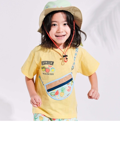 【お揃い】ポシェットトロンプイユ半袖Tシャツ(80~130cm)