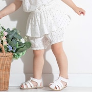 【お揃い】ツイルドットプリントペプラムフリルブルマ(80~90cm)
