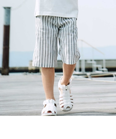 【お揃い】ナチュラルストライプハーフパンツ(90~140cm)