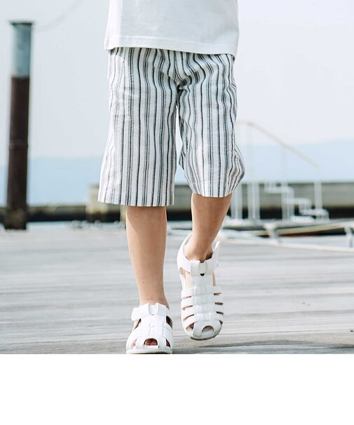 【お揃い】ナチュラルストライプハーフパンツ(90~140cm)