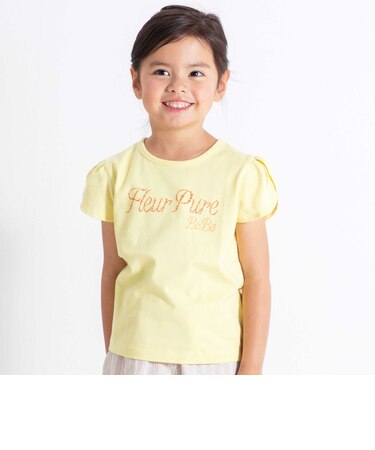 ペタルスリーブ発泡ドットロゴプリントTシャツ(90~160cm)