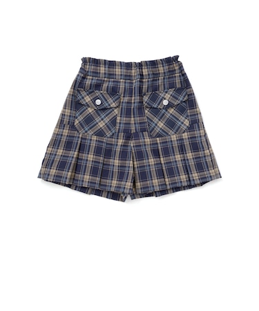 【店舗限定】【お揃い】無地・クラシカルチェック柄キュロットパンツ(95～150cm)