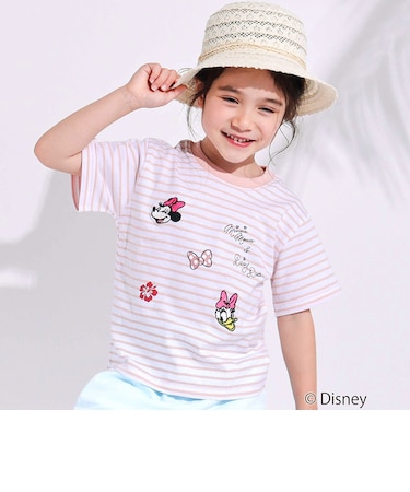 【ディズニーコレクション】キャラクター刺しゅうボーダー半袖Tシャツ(80~130cm)