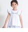 フラワー刺しゅう天竺フリル袖フレアTシャツ(90~150cm)