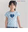 【お揃い】【神戸タータン×BeBe】チェックハートパッチ半袖Tシャツ(90~160cm)
