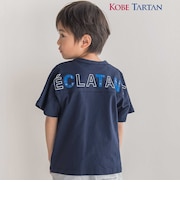 【お揃い】【神戸タータン×BeBe】チェックポケットバックロゴ半袖Tシャツ(90~150cm)