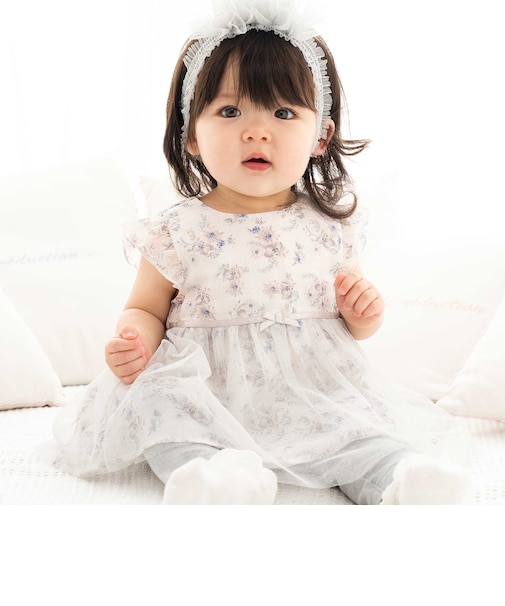 【お揃い】シフォンフラワーチュールチュニックベビー(70~90cm)