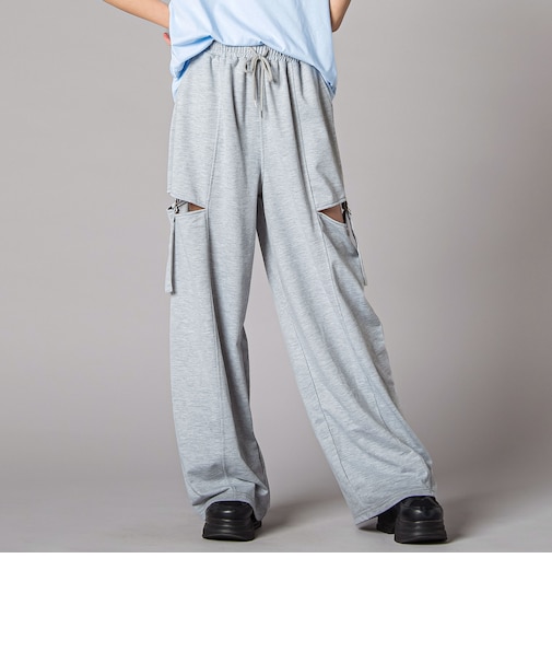 サイドカットアウトカーゴワイドパンツ(130~160cm)