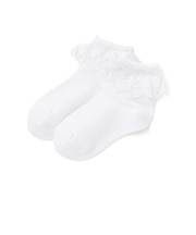【日本製】花柄スカラップレース ソックス(13~21cm)