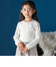 パールフリルリブ長袖トップス(95~150cm)