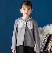 シフォンリボンキラリブ長袖カーディガン(95~150cm)