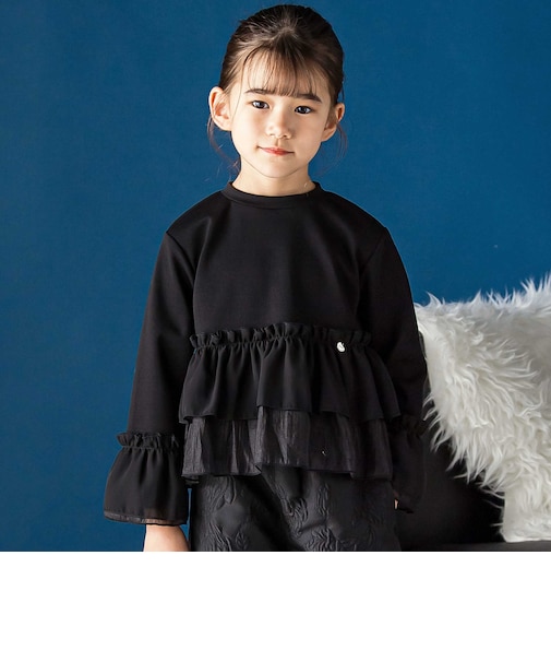 シフォンオーガンジーフリルポンチトップス(95~160cm)