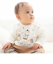 【お揃い】アニマル音楽隊パッチWフェイス長袖Tシャツ(70~90cm)