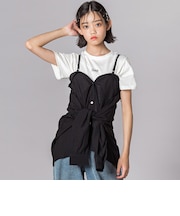 マルチウェイ長袖シアーシャツ&半袖ロゴTセット(130~160cm)