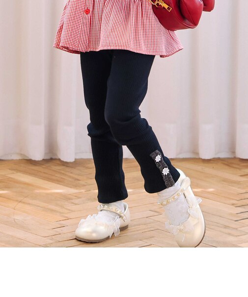 裾モチーフレース付きレギンス(80~130cm)