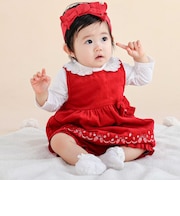 裾刺しゅうジャンパースカート＋ブルマセットベビー(70~80cm)