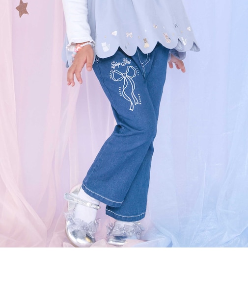 バックリボンストレッチデニムパンツ(80~130cm)