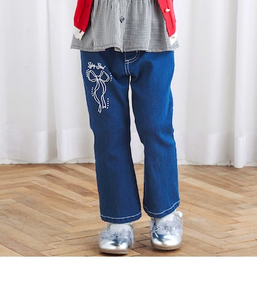 バックリボンストレッチデニムパンツ(80~130cm)