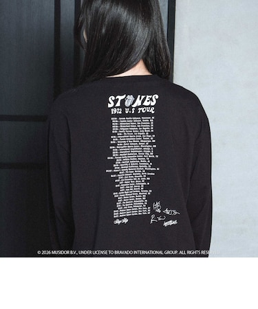【ザ・ローリング・ストーンズxSLAP】フロントxバックロゴプリント長袖Tシャツ大人