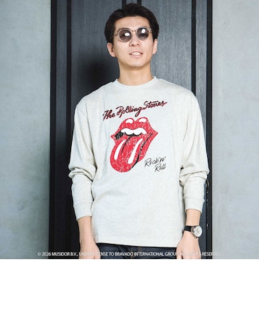 【ザ・ローリング・ストーンズxSLAP】フロントxバックロゴプリント長袖Tシャツ大人