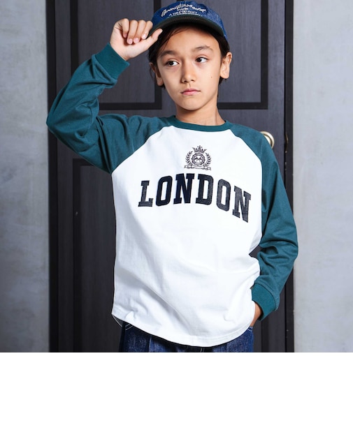 フロントビッグロゴラグランTシャツ(110~150cm)