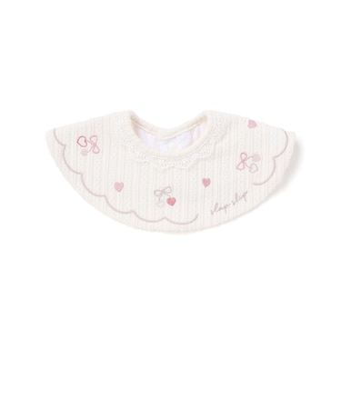 リボンハート刺しゅうぐるり丸形スタイベビー