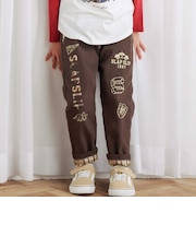 【お揃い】ロゴパッチ刺しゅうリバーシブルチェックパンツ(80~130cm)