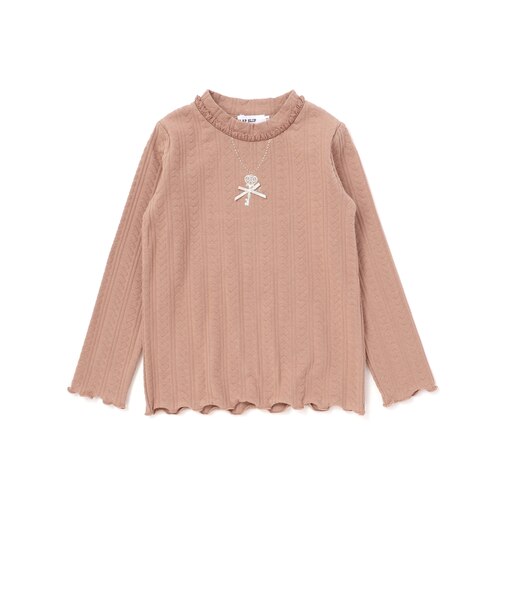 ネックレス刺しゅう長袖Tシャツ(80~130cm)
