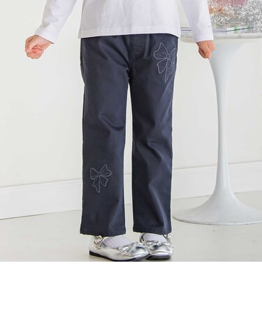【店舗限定】リボン刺しゅうカラーデニムロングパンツ(95~160cm)