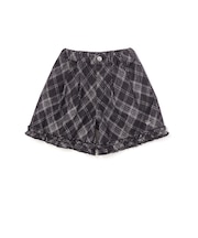 【店舗限定】チェック柄デニムキュロットパンツ(95~150cm)