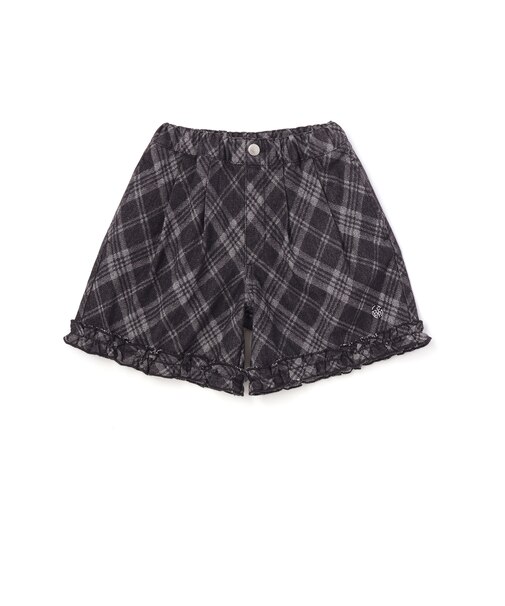 【店舗限定】チェック柄デニムキュロットパンツ(95~150cm)