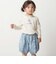 フリル襟針抜きテレコ長袖Tシャツ+フリルブルマ セット(80~90cm)