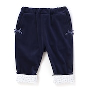 ニットコール裾花柄ロングパンツ(80~90cm)